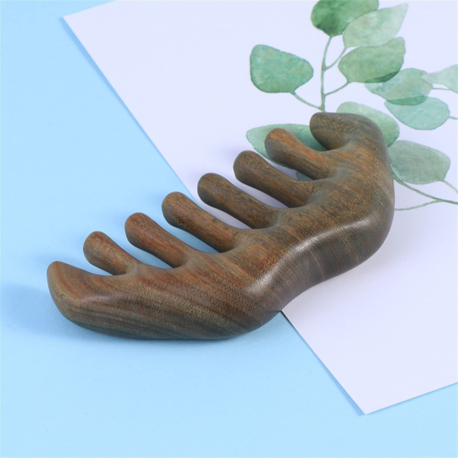 Massagekamm Sandelholz Haarausfall Augen Schulter und Nacken Beauty Lifting Breitzahniger Holzkamm 1St (Color : Wooden Comb A)