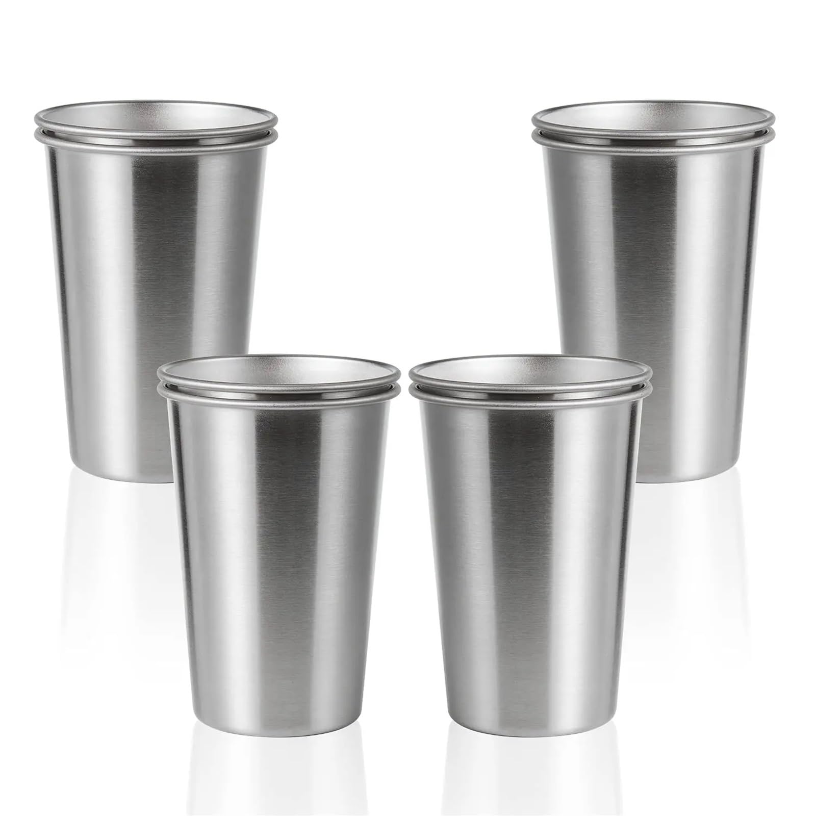 6 stück Edelstahl Pint Tassen 500ml Becher Camping Trinken Gläser Stapelbar Metall für Geburtstage Picknick