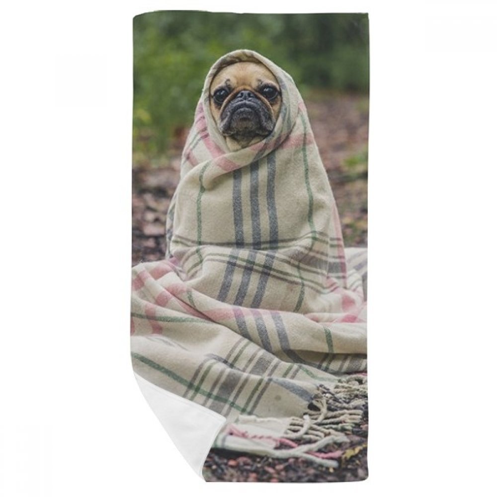 Serviette bouledogue multicolore idéale pour la toilette du visage après le sport