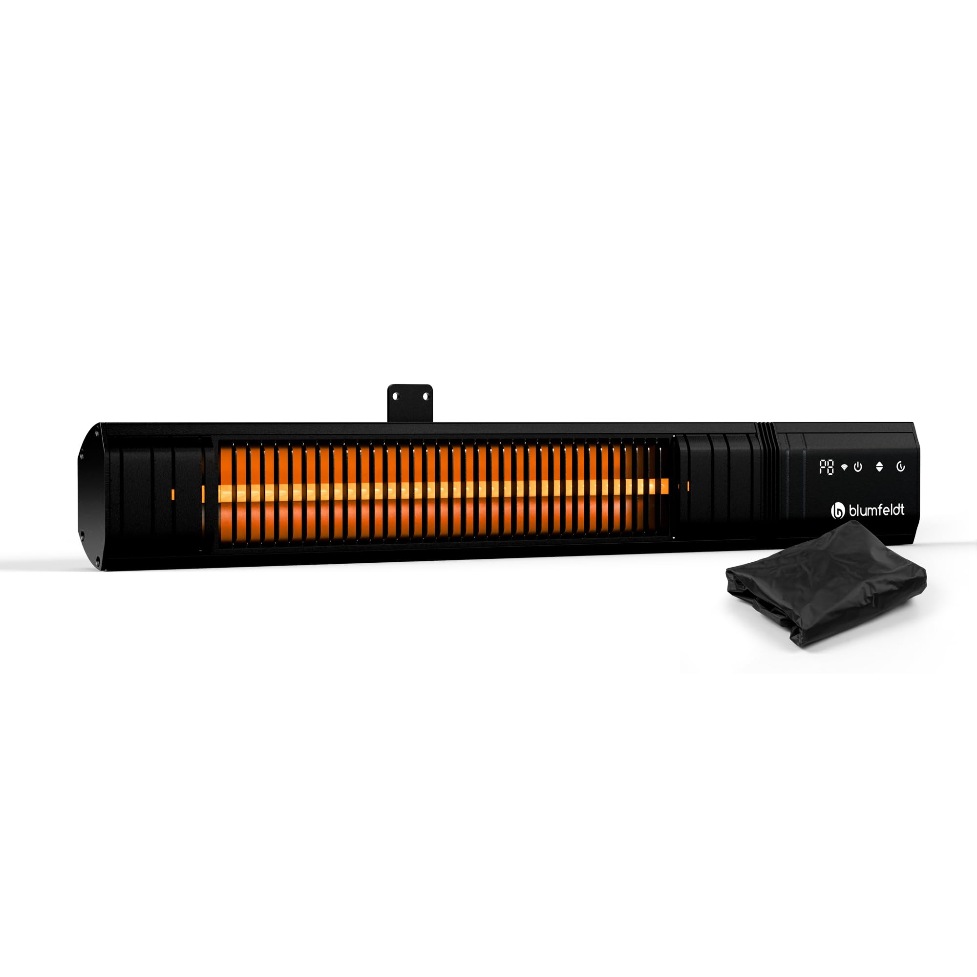Blumfeldt Infrared Heater 2000W – Wall & Ceiling Mounted, Outdoor IP65 Waterproof IR Heater, 9 Heat Settings, Smart WiFi Control, Gold Tubes, Child Safety Lock, for Patio & Porch