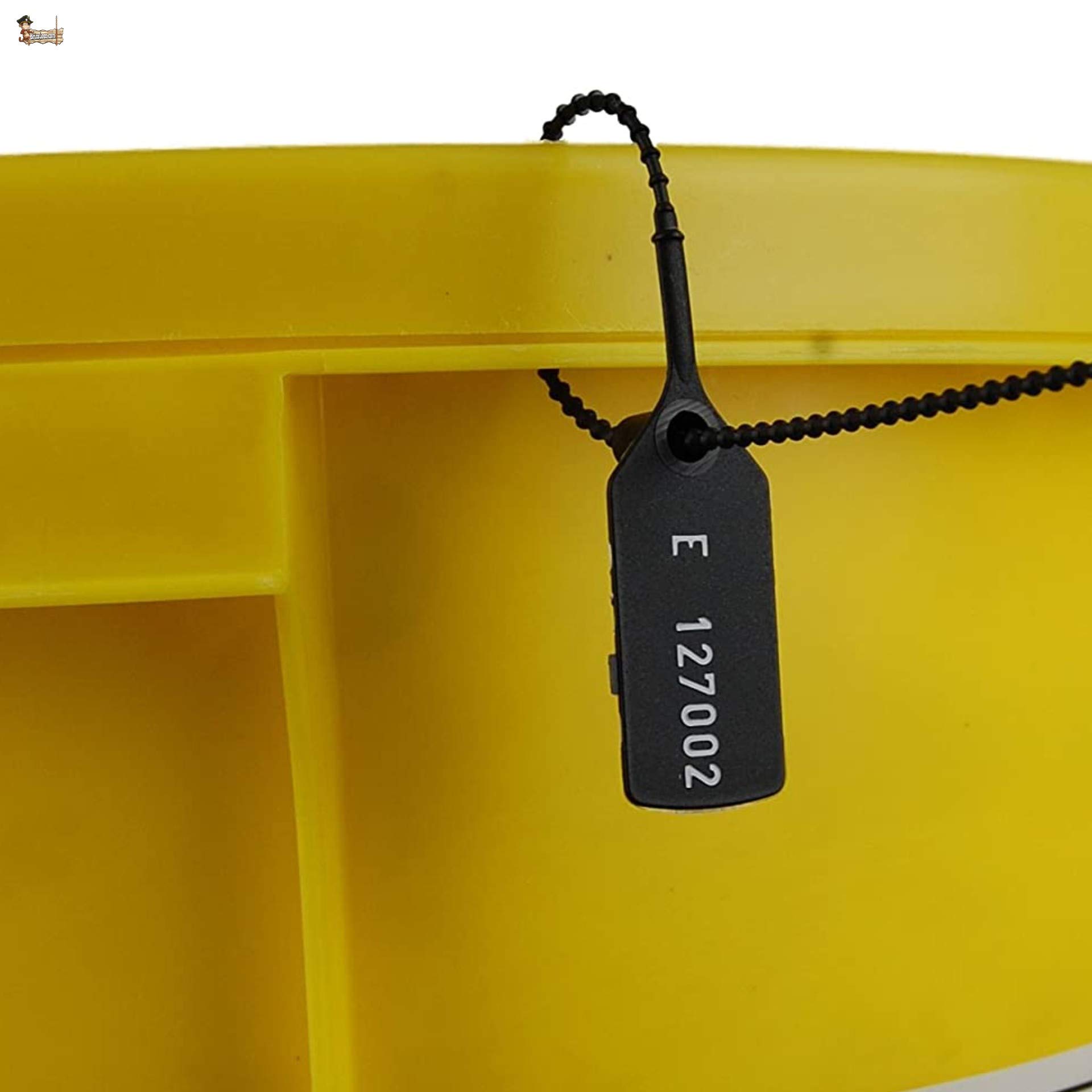 BricoLoco Brida precinto de seguridad de plástico numeradas. Abrazadera de cierre para maleta, cajas, contenedores, puertas, bolsas, camión, logística, cables. Azul. (50)