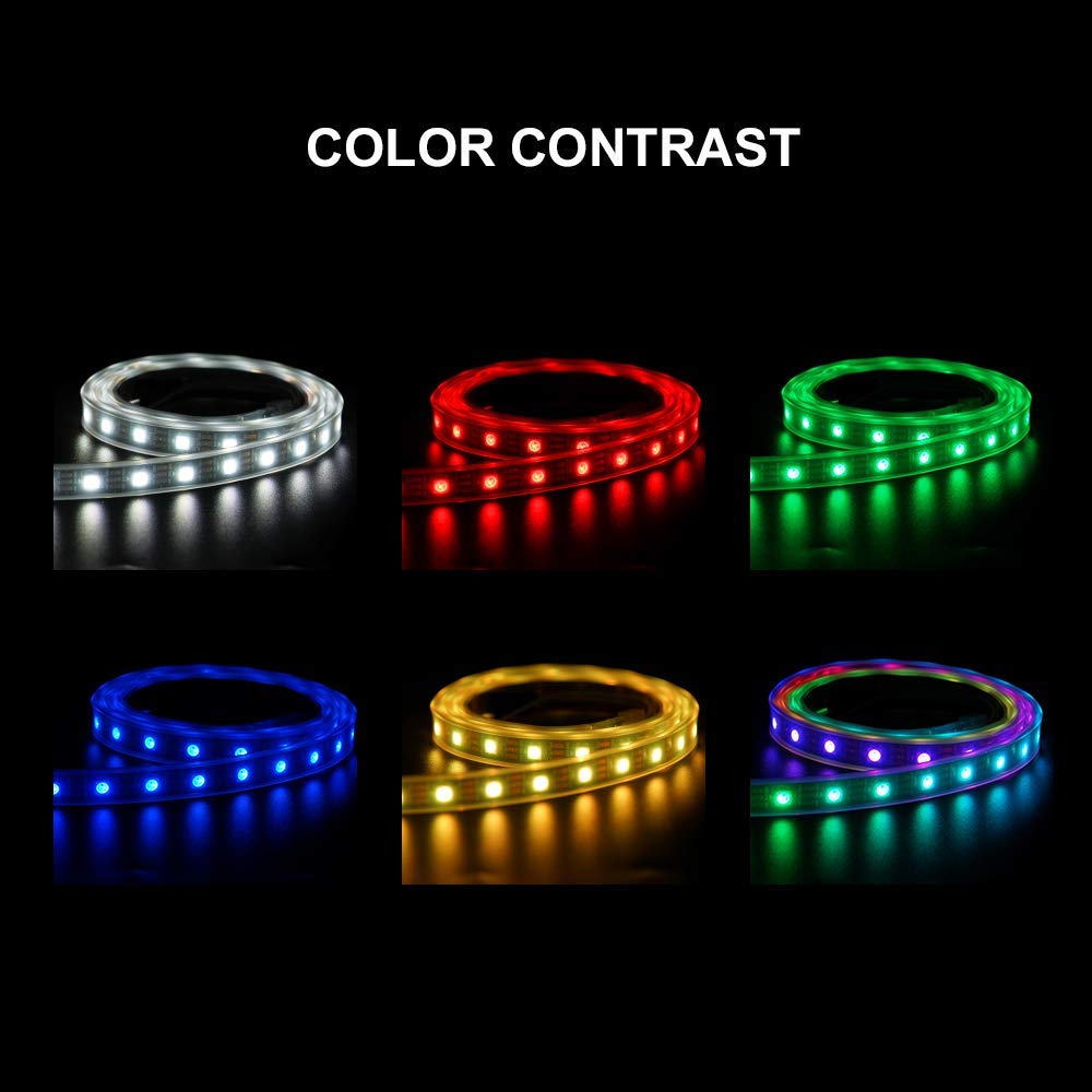 SEZO WS2812B ECO LED Streifen 5M 300 LEDs DC5V Individuell Adressierbar SMD5050 Traumfarbe Lichtleiste Legierte Drähte IP30 Nicht-Wasserdicht PCB Schwarz für Inneneinrichtung DIY Projekte(WS2812E)
