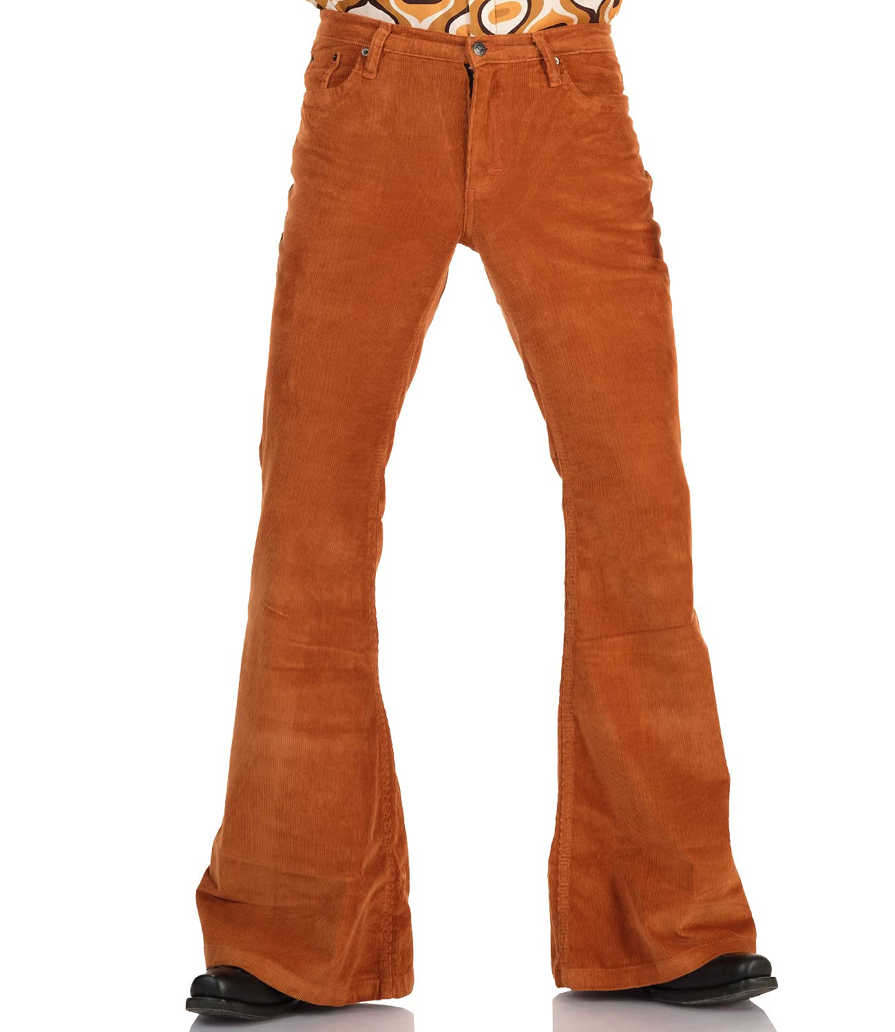 COMYCOMMen's Corduroy Flared Trousers Fawn