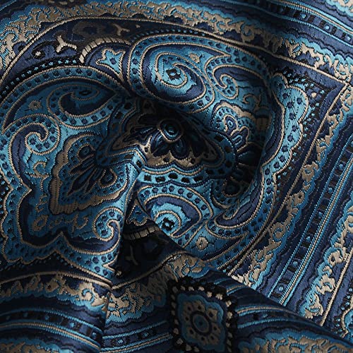 Image of Paisley Floral Mens Tie Formal Necktie Pocket Squares Ties Clips Cufflinks Classic for Men Set