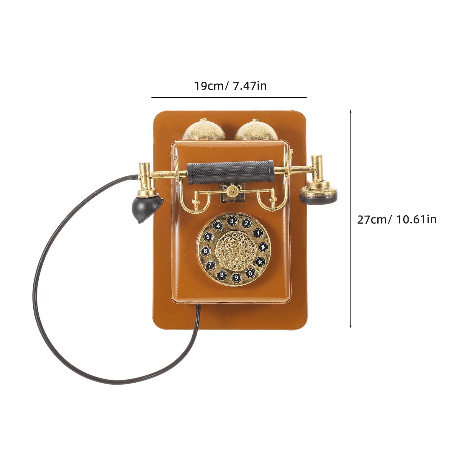 Telefono da Parete e Display Permanente in Ferro Design retrò Autentico Vintage Oggetto di Scena Fotografico per Casa e Ufficio
