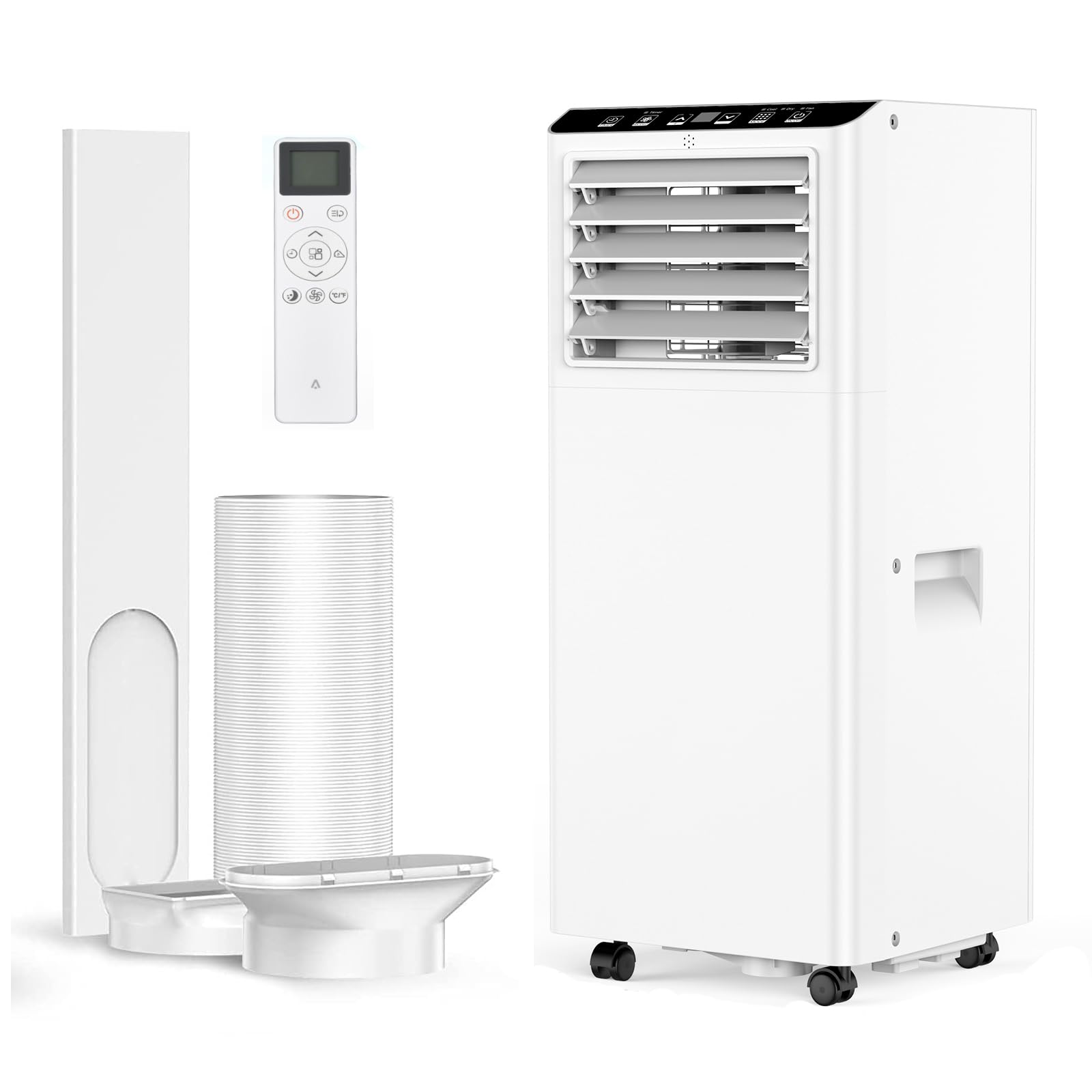 Air Conditioning Unit, 4-In-1 Portable Air Conditioner With Follow Me Function, Dehumidifier, Ventilation, 2 Fan Speeds, 24 Hour Timer, Sleep Mode & Window Kit, 7000BTU AC Unit