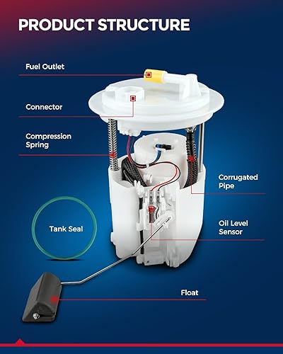 Miniatura 5 de KAX FG0387 Conjunto de módulo de bomba de combustible eléctrica con unidad de envío, apto para Bravada 2002-2004, Envoy 4.2L 2002-2004, Trailblazer
