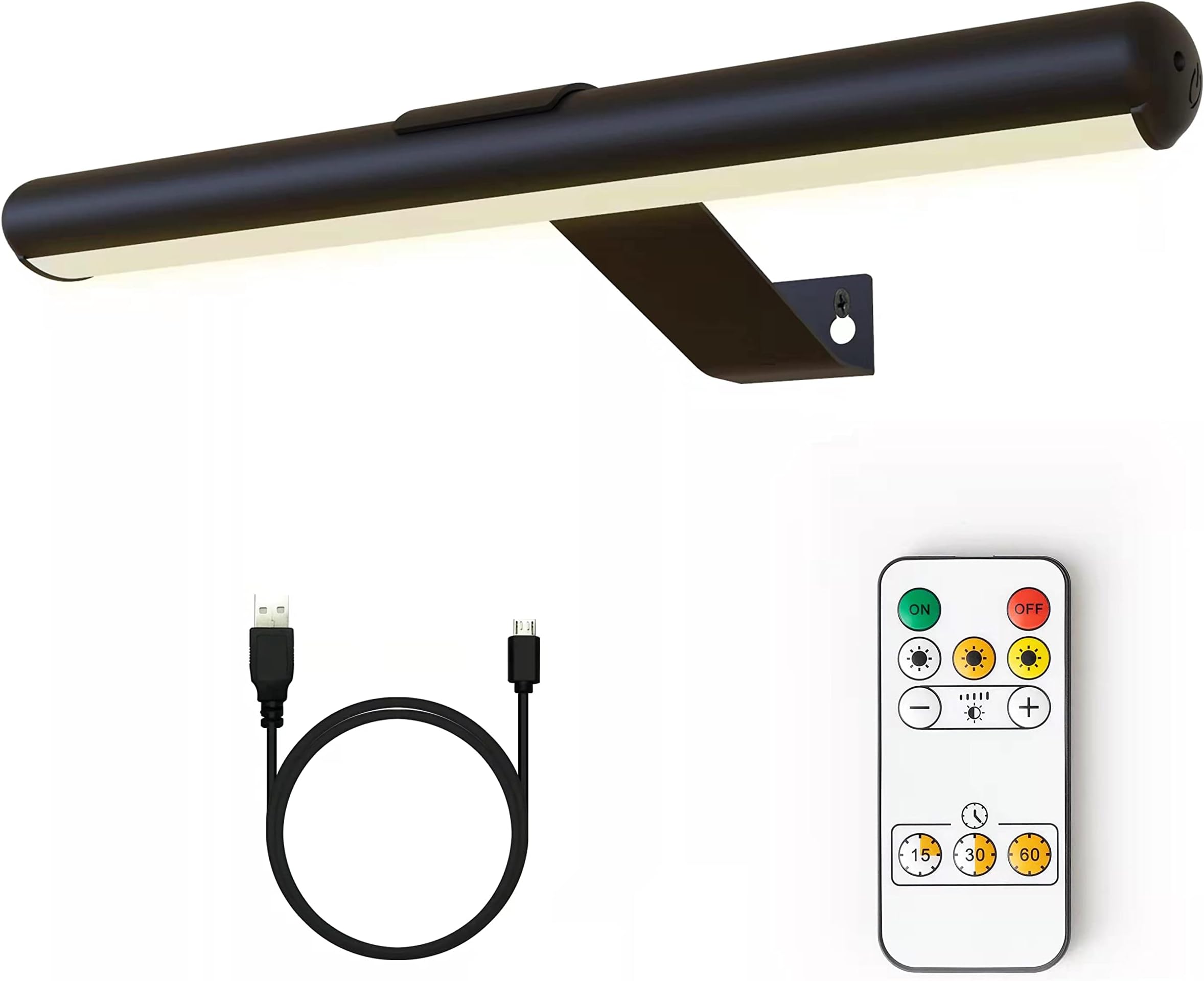 Arixinks Picture Light with Remote,Battery Painting Light with 3 Lighting Colors Rechargeable,Art Light Display Wall Light with Dimmable Timer, Full Metal Picture Light for Picture Gallery Dart