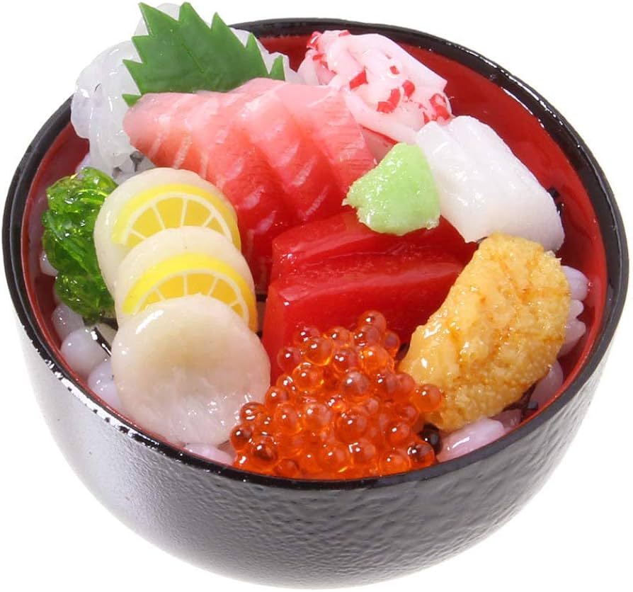 食品サンプル　食品サンプル丼 Amazon.co.jp: 食品サンプル屋さんのマグネット（海鮮丼）【食品