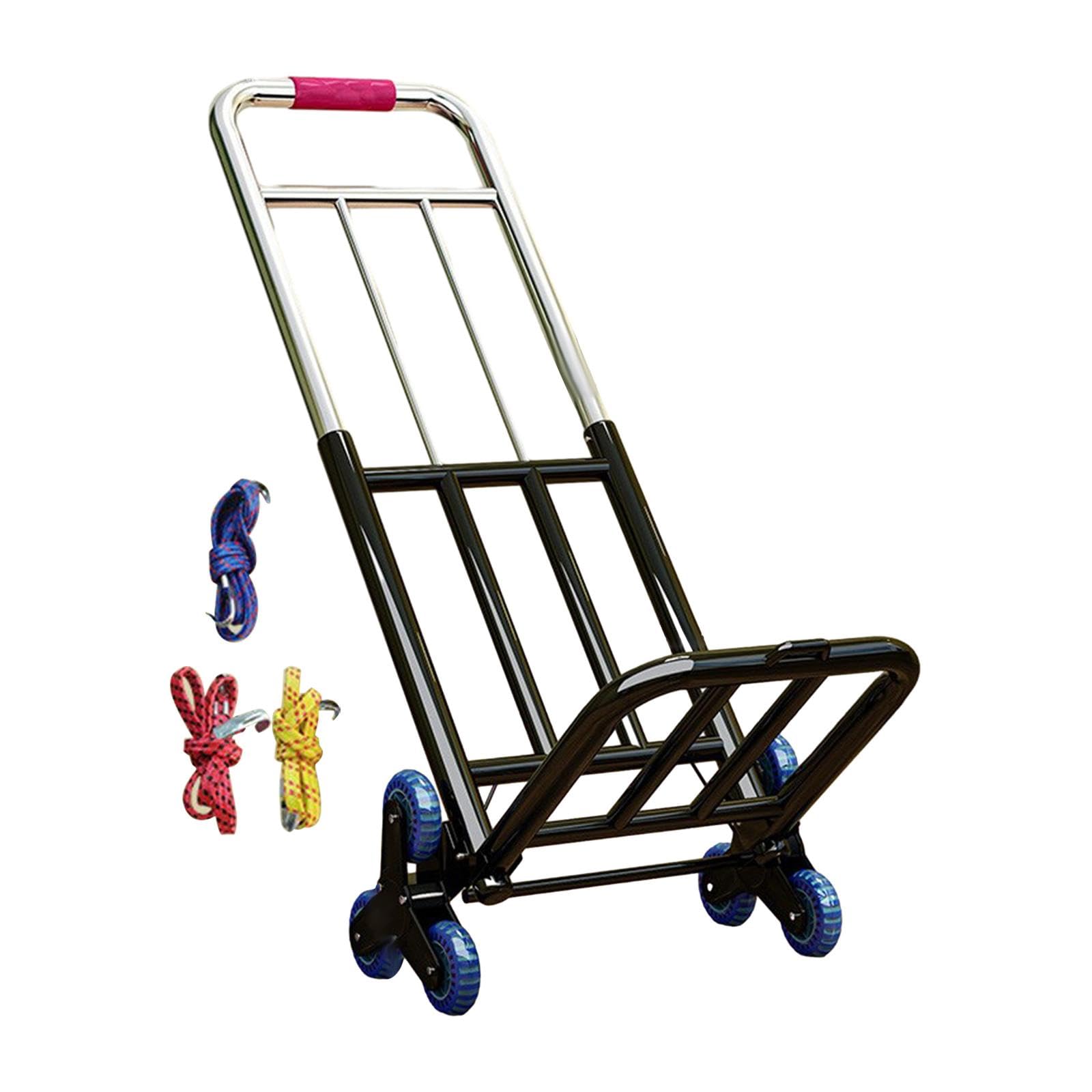 Almencla Gepäckwagen Klappbarer Handwagen Treppensteiger Transporthilfe mit Metallrahmen Und Verstellbarem Teleskopgriff für Haushalt Büro Zustellung Reisen Ei, 32mm Durchmesser
