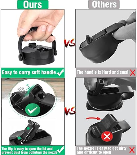 Miniatura 4 de SYACOT - Botella de agua de acero inoxidable de 40 onzas, con aislamiento de doble pared al vacío a prueba de fugas, taza térmica de metal, boca