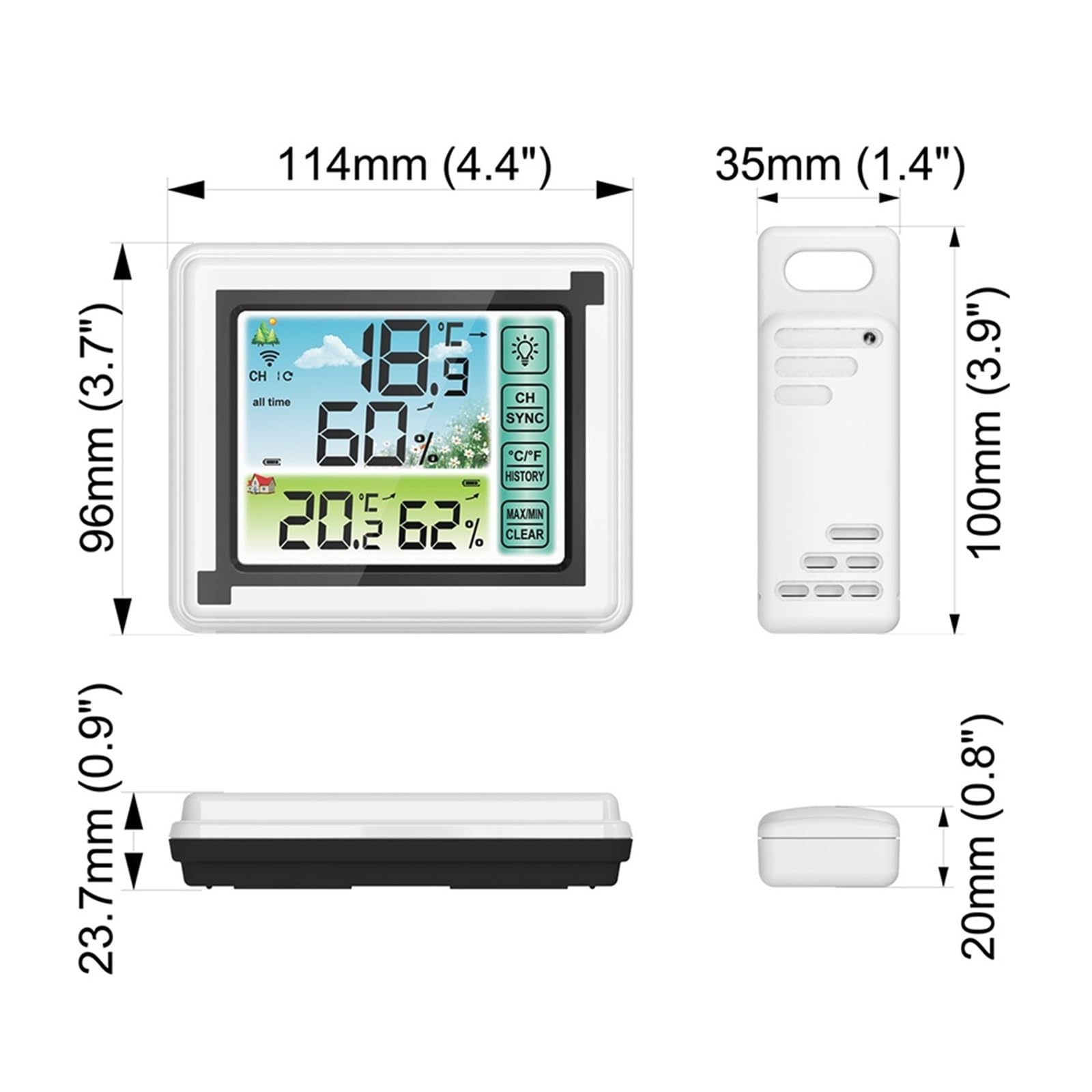 Termometro Digitale Stazione Meteorologica Sensore Di Umidità Dela Temperatura Wireless For Interni Ed Esterni Igrometro Meteorologico Preciso Veloce Monitoraggio In Tempo Reale(With 3 sensor)