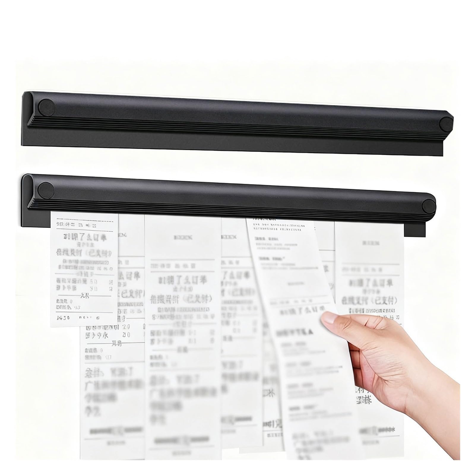 2 Stück Bonleiste Gastronomie,Aluminiumlegierung Gastronomie Bonschiene Besteckhalter Für Restaurant Bar Küche Cafés Kneipen Büro,Selbstklebend Mit(30cm)