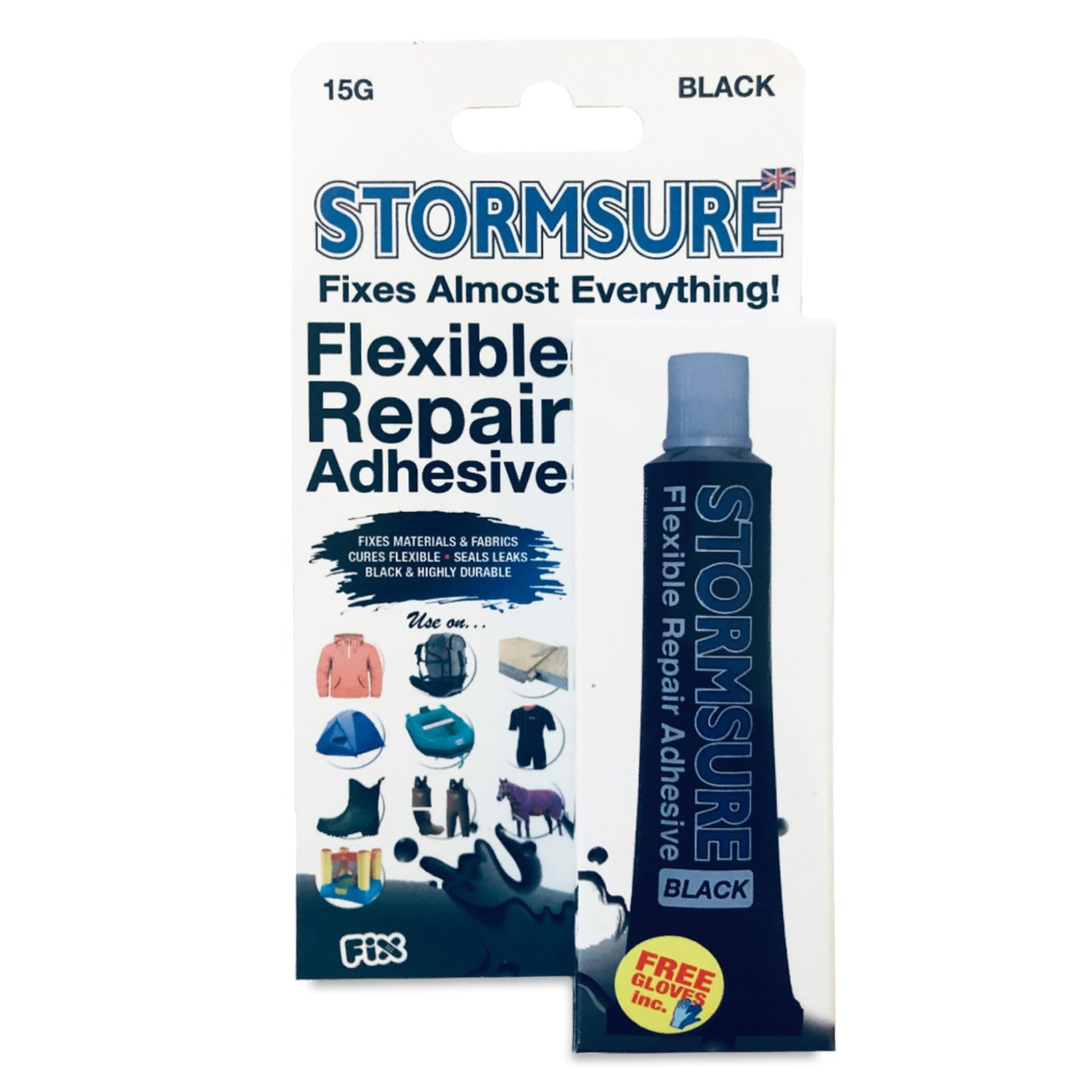 Stormsure Flexible Repair Adhesive 15g Black - Waterproof, Flexible, Durable Sealant for Repairs