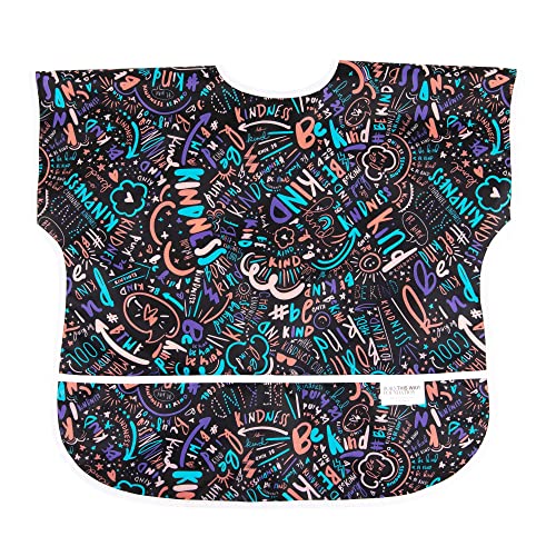 Image of Bumkins Short Sleeve Bib for Girl or Boy, Toddler and Kids for 1-3 Years, Large Size, Essential Must Have for Junior Children, Eating, Mess Saving Soft Fabric Apron for Play, Born This Way
