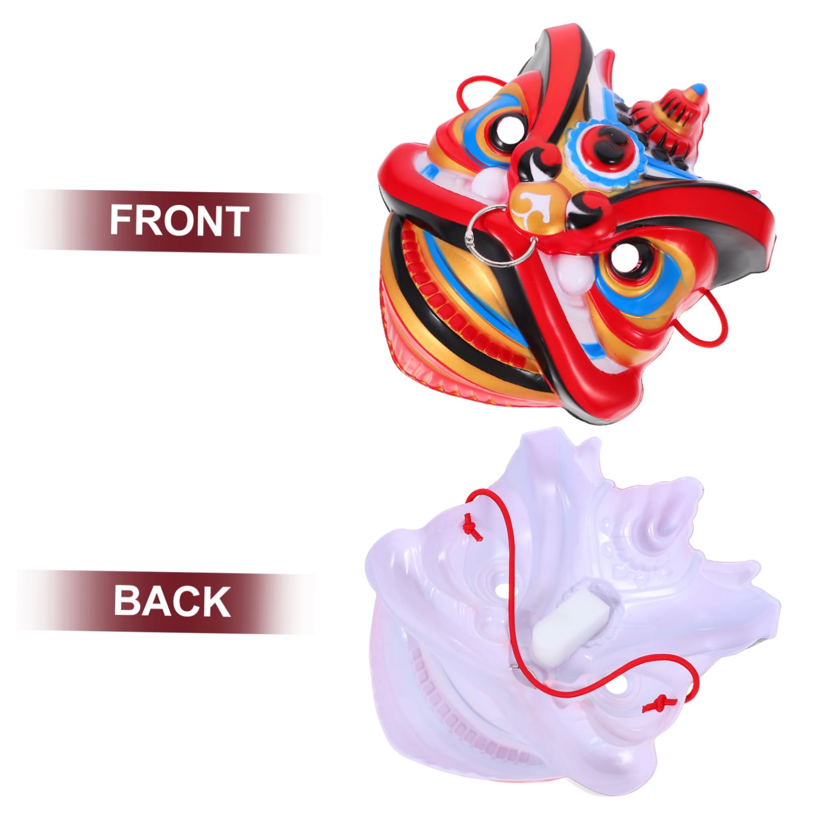 BESTonZON 5 Pièces Masque de Lion Chinois Traditionnel Masque de Danse Fait Main pour Performance Scénique Fête et Cosplay