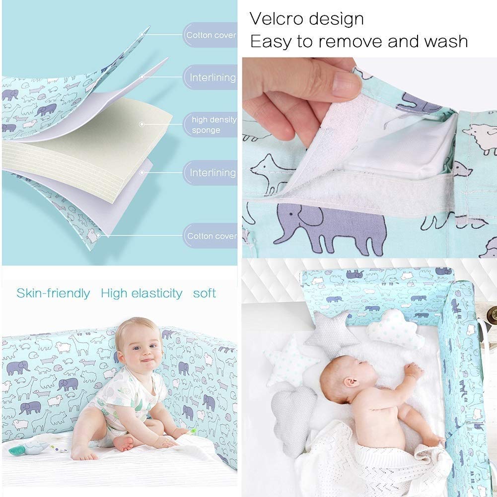 Barriera Letto, per Neonati e Bambini Piccoli - Paraurti in Schiuma per Lettino per Bambini, Dimensioni 50 cm/60 cm, Confezione da 1 (Colore: Rosa, Dimensioni: 50 cm)