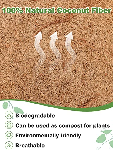 Image of 48in Coco Liners for Window Planter Box - 3 Pack 100% Natural Coconut Coir Fiber Liner Replacement for Deck Flower Box, Garden Railing Fence Trough, Wall Planter Basket, Vegetables Pot
