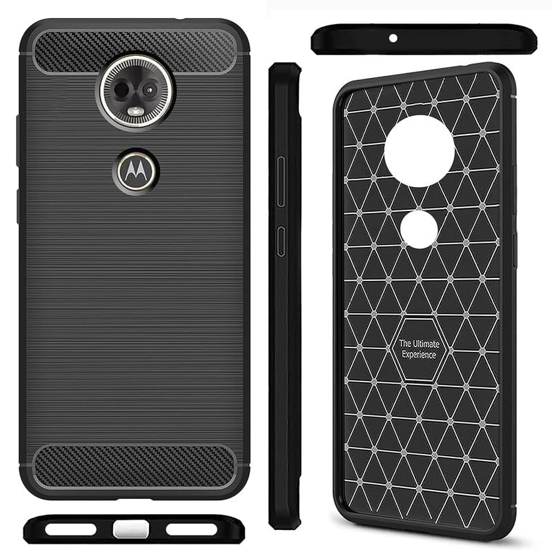 Image of Hybrid Carbon Fiber Back Case for Moto E5 Plus (Black)