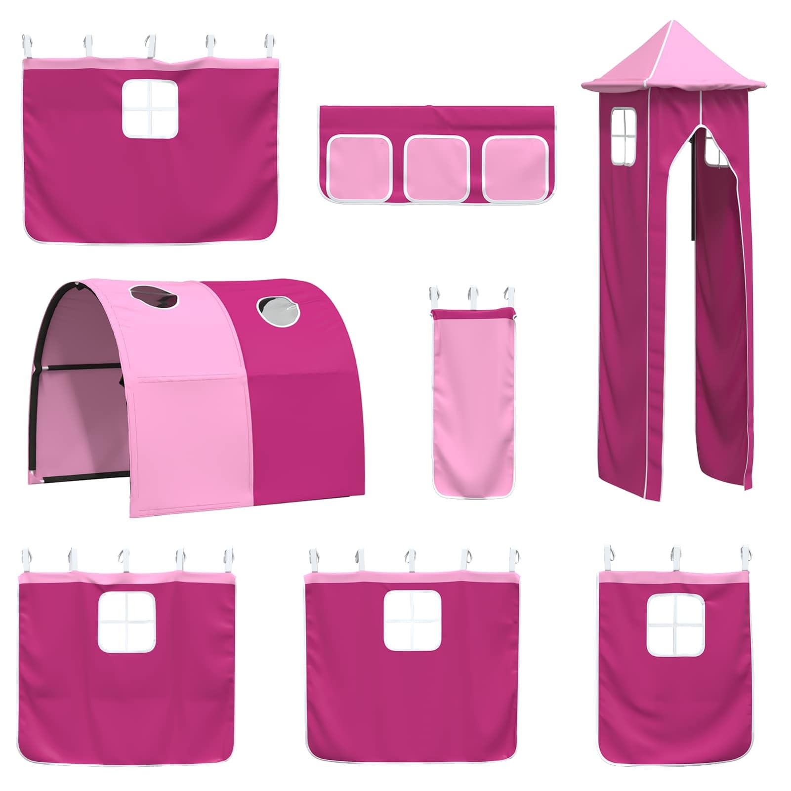 Homgoday Hochbett mit Rutsche und Turm für Kinderzimmer - Stabiler Metallrahmen in Blau & Schwarz - Spiel- und Schlafbereich Model42020910