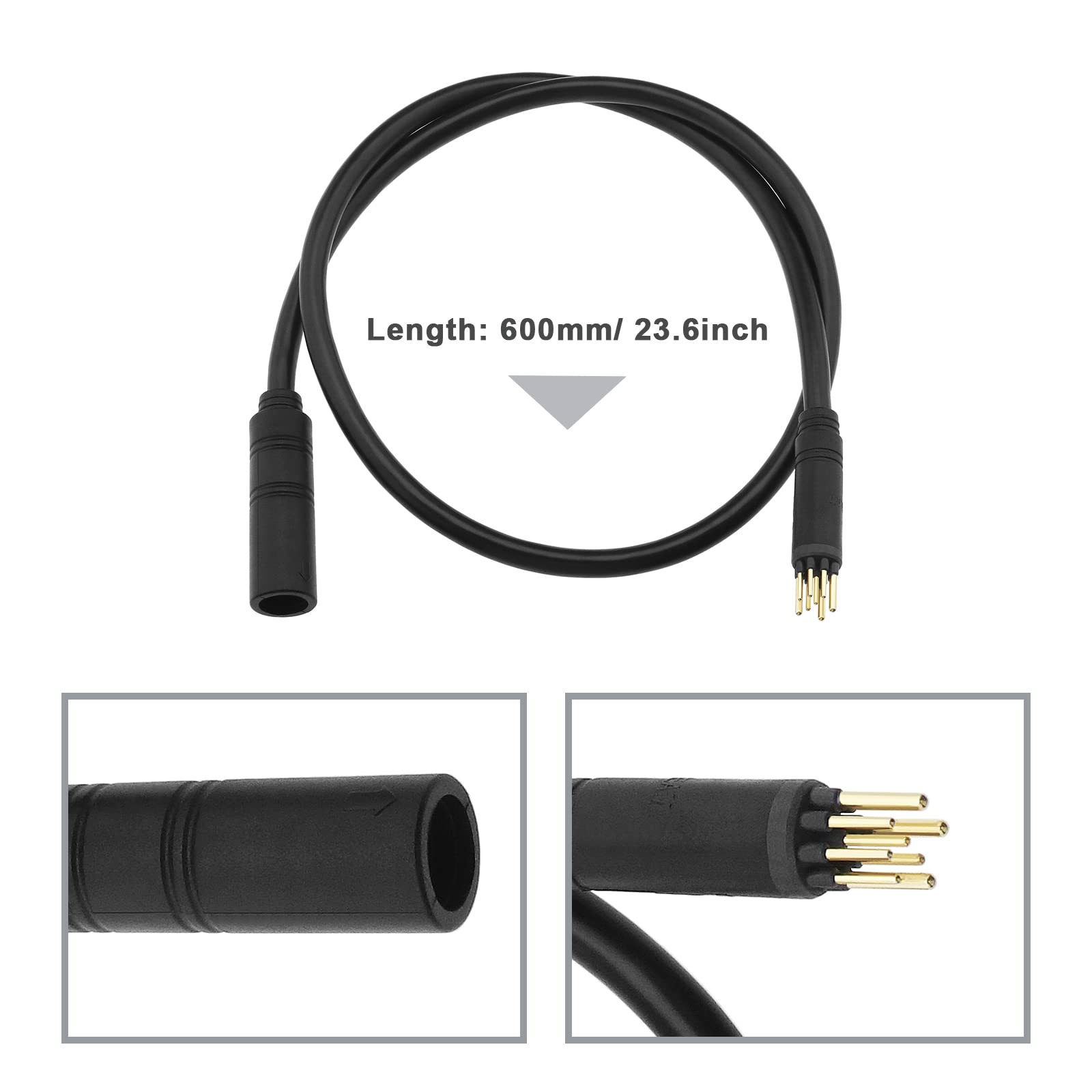 ECSiNG Cavo Di Prolunga Per Motore Bici Elettrica 9 Pin Motore Ruota Anteriore Posteriore Cavo Da Femmina A Maschio Per Accessorio Bici Elettrica 1.5 Pin 600mm