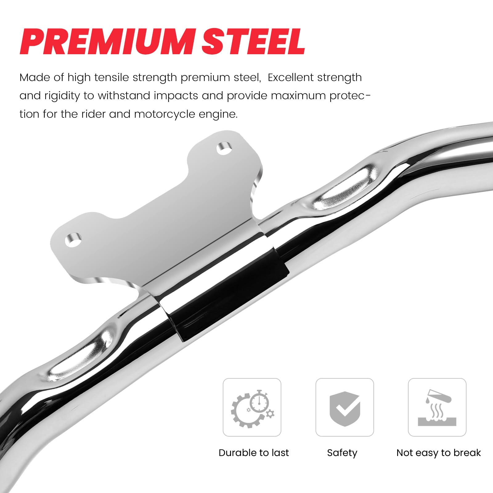 Kekykm 2014-2025 Chopped Engine Guard Crash Bar Compatible With Harley Davidson Touring Street Glide Road King Electra Glide FLHX FLHT FLHR 1 1/4" Pro Highway Crash Bar Chrome, Guards & Covers - Canada - View #5