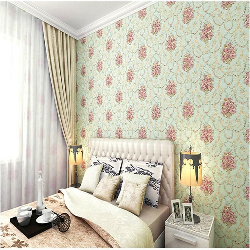 Image of VOLITO Self-Adhesive Wall Sticker Waterproof Anti Mode and Heat Resistant Drawer Kitchen Oil Proof Foil Stickers Kitchen Wallpaper (45x500cm) (V-Green Pink Flower)