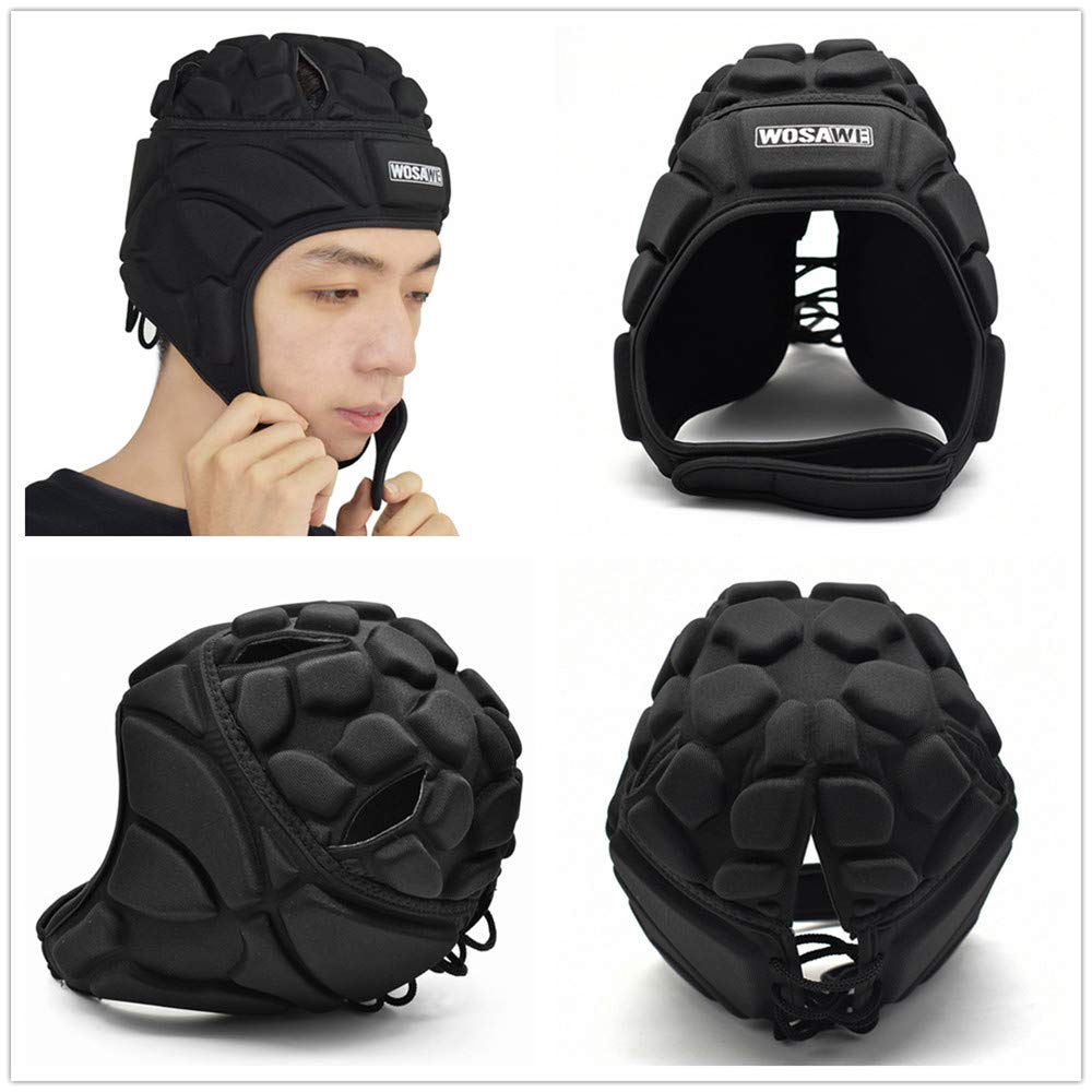 WOSAWE Protección de Casco Ajustable Portero de Cabeza para Fútbol Americano Rugby Deportes