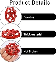 Vista 3 de Mozeat Lens 2 Pack Outside Faucet Handles Replacement Faucet Round Wheel Handle Square Stem Hole Hose Bib Handle Cast Iron Water Spigot Handle