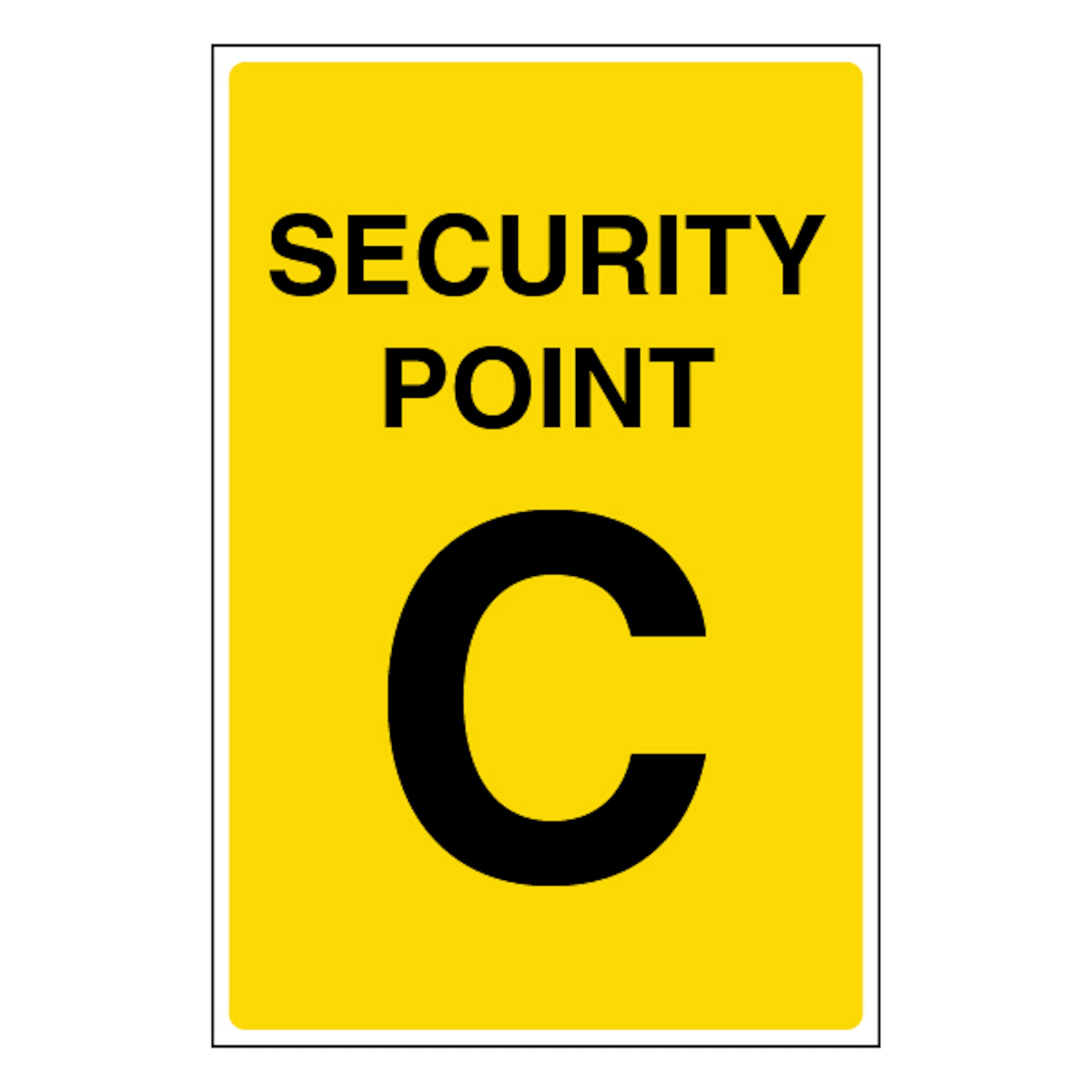 V Safety Security Point C 200 x 300mm - 3mm Aluminium Composite