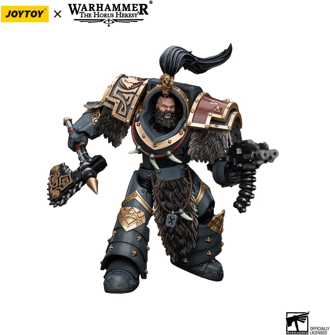 JOYTOY Warhammer 40K Space Wolves Varagyr Wolf Guard Squad Varagyr Thegn 1:18 Scale Action Figure Mecha Joy Toy Collection Model 5.35 inch