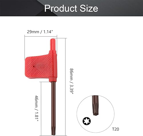 Miniatura 2 de Utoolmart Destornillador Torx, llave inglesa T20 S2 con mango de bandera de estrella, 10 unidades