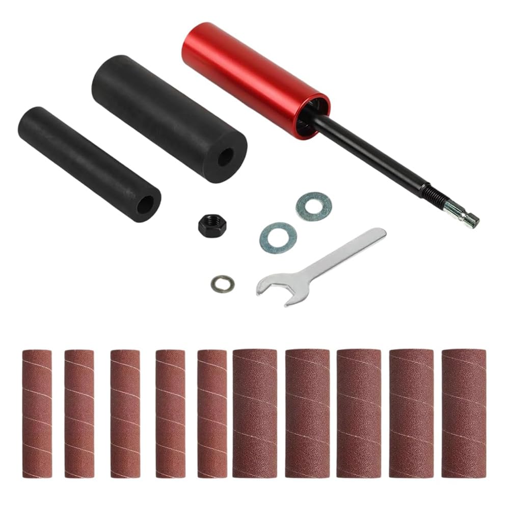 Aundhegrtt As Shown Spindle Sander Set For Metal Wood Glass Stone Hand-Held Rubber Sanding Drum Drum Sander