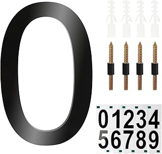 8 Inch Large Floating House Numbers, Black Modern House Numbers with Stickers, Acrylic Modern Address Numbers for House Outside Door Yard Street Mailbox Decoration (0)