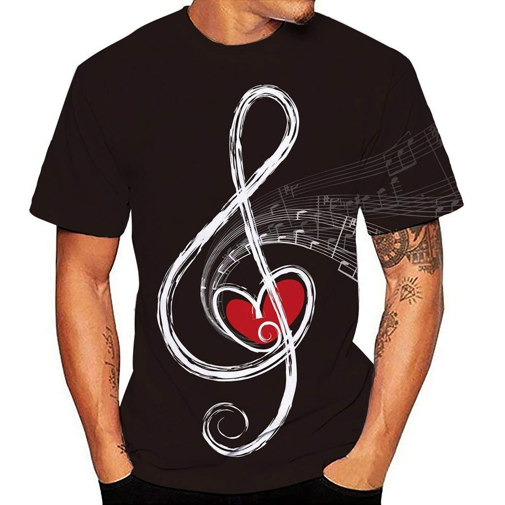 Camiseta Hombre Impresión 3D Deporte Cuello Redondo Manga