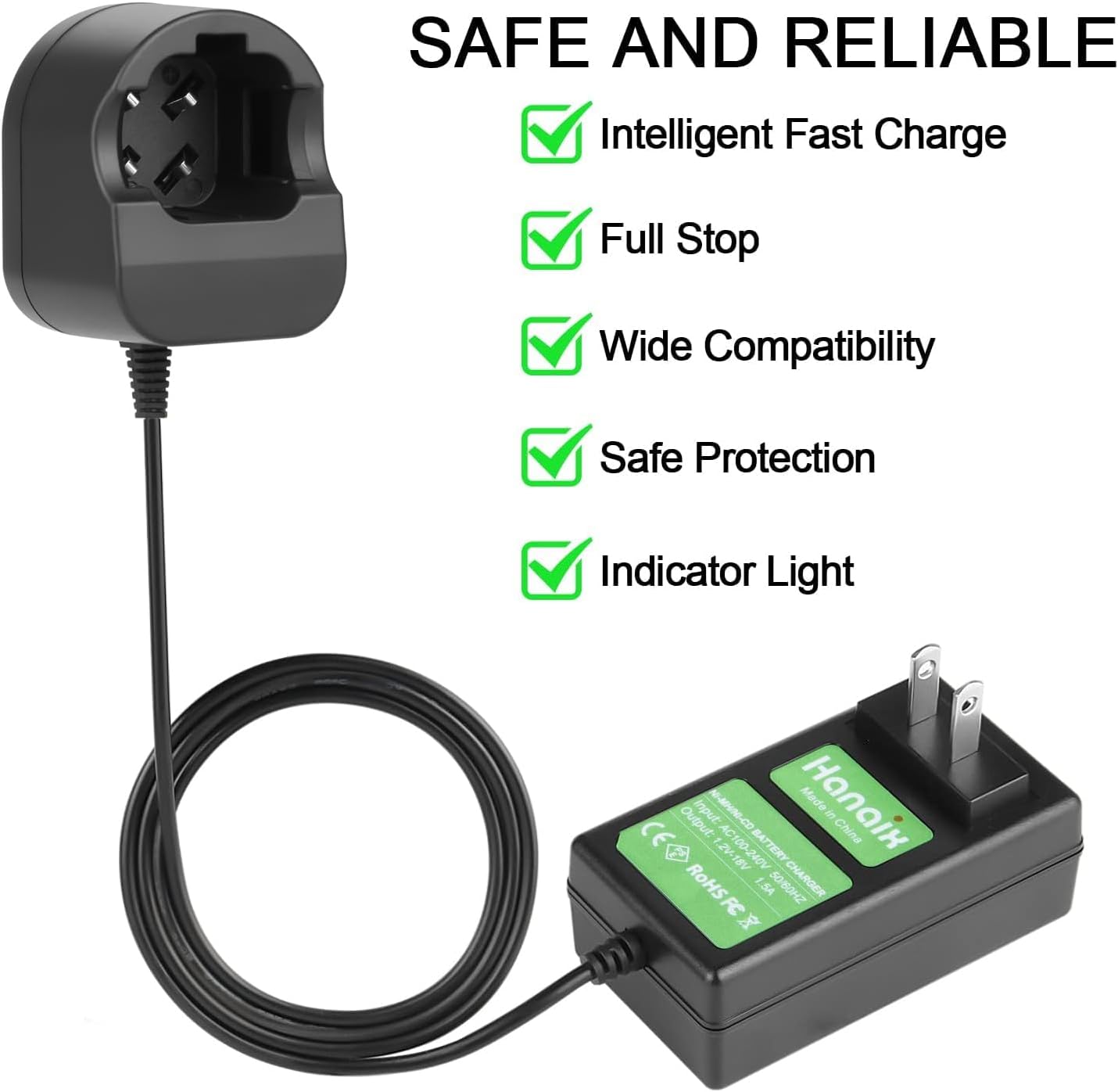 4.8V-7.2V Charger Fit for Dremel Battery 755-01 750-02 757-01 7700-01 7700-02 5000 7300 (Not for 757 Battery)