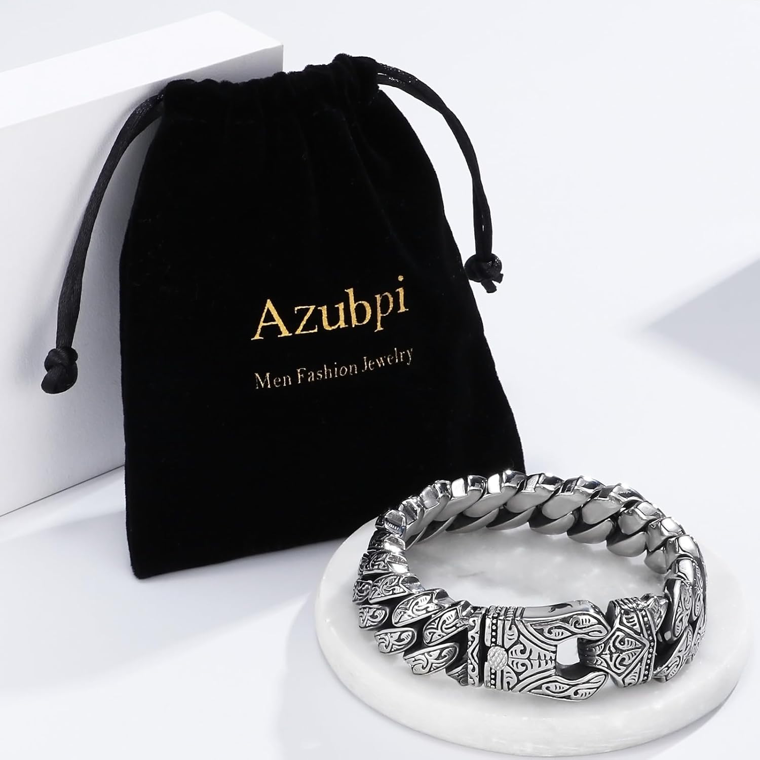 Ivy Engraved Silver Bracelet for Men Personalized Cuban Link Stainless Steel Bracelet Chain Ideal Gift for Him Men's Jewelry - Image 6