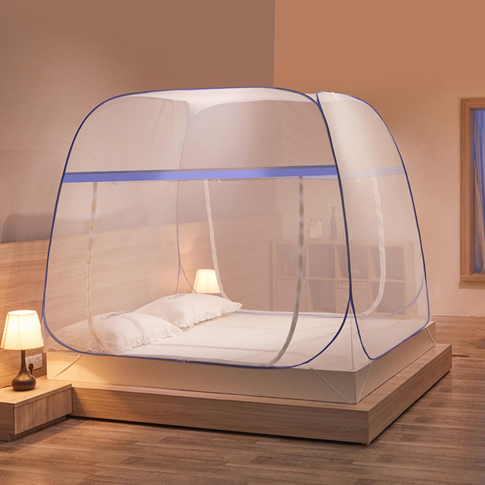 Mosquitera con DiseñO De CúPula, Ultraligera Mosquito Net, Mosquitera para Cama InstalacióN FáCil Y RáPida,A,150x200x150cm