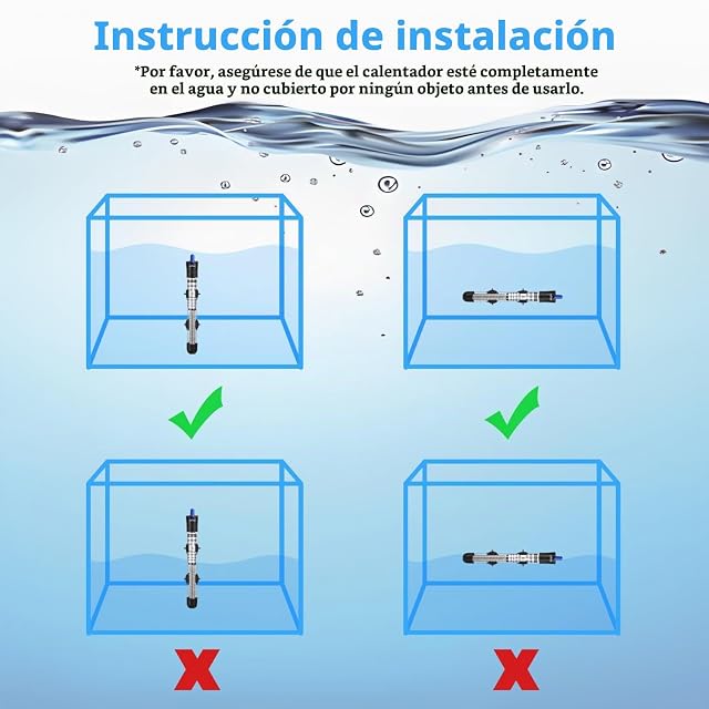 Foto 6 de 7 de Nobleza - Calentador de Acuario 30-100L, 100W Calefactor de Acuarios Sumergible con Termostato, Calefacción…