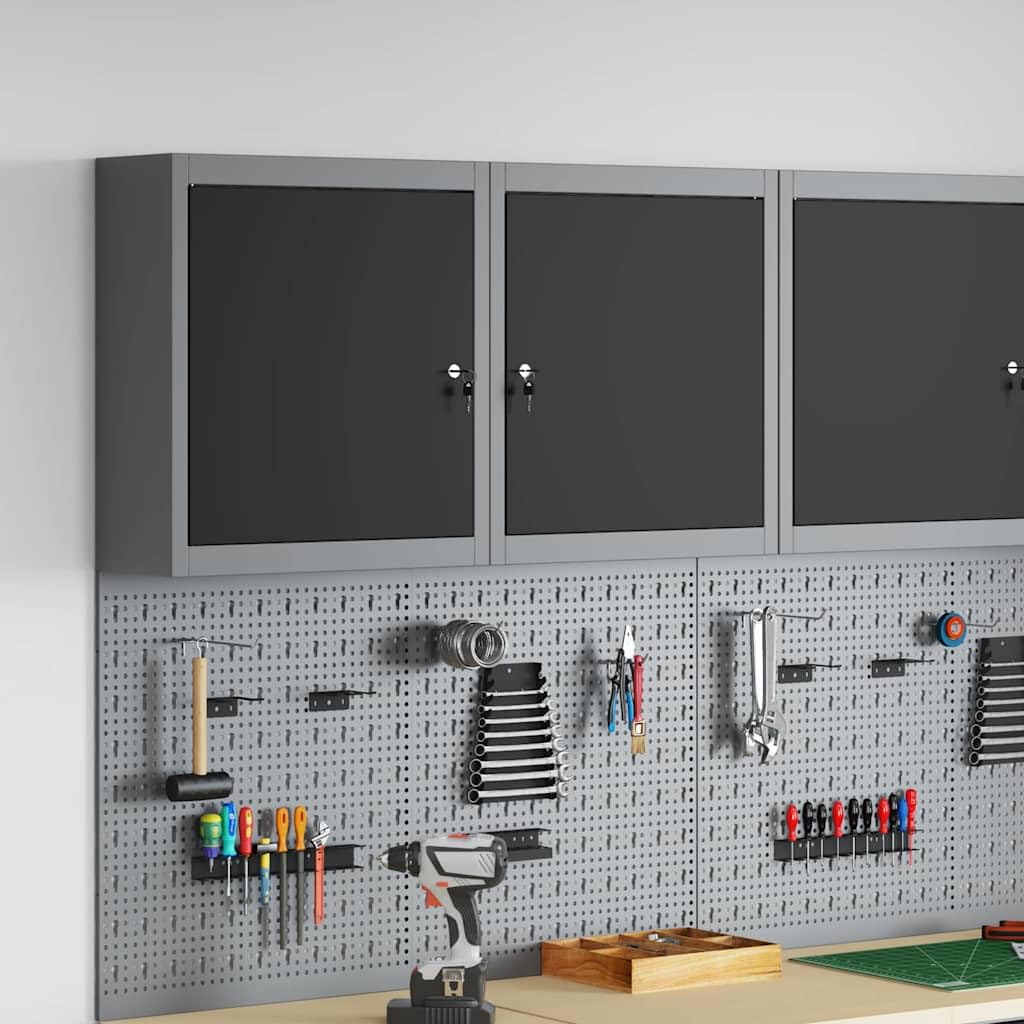 Genérico Armario de Herramientas Negro y Gris 50 x 20 x 55 cm,Bricolaje,Accesorios de Bricolaje,Organización y Almacenamiento de Herramientas,Armarios para herramientas-4103469