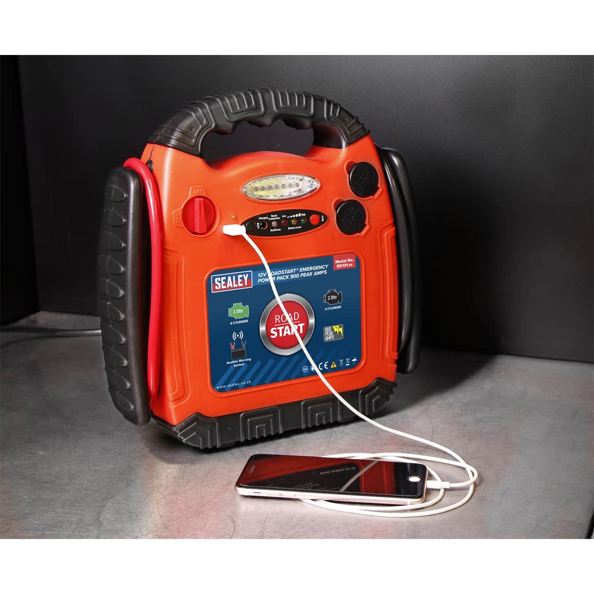 Sealey Kit de démarrage d'urgence RoadStart pour batterie 12 V 900 A