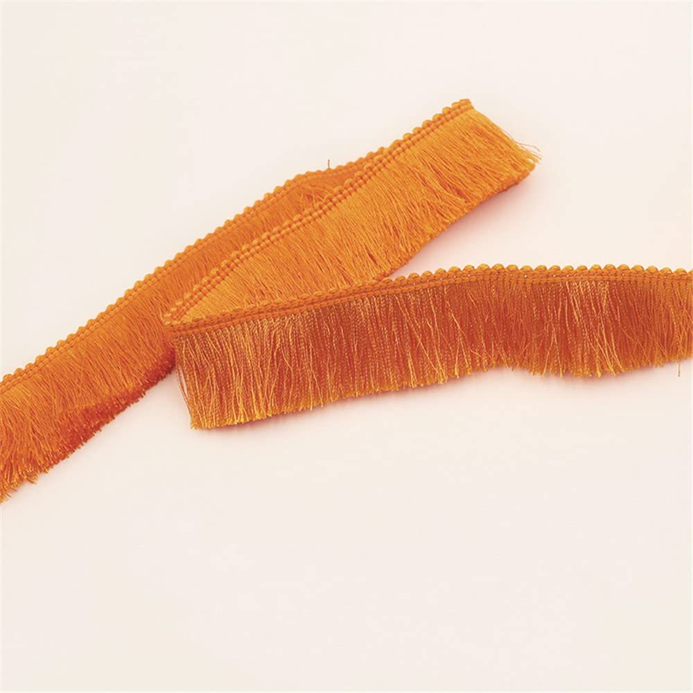 20 Meters 2.8cm Fringe Tassel Trim Fringe Trim Macrame Tassel Ribbon Cotton Tassel Fringe Lace Edging Trim Ribbon Lace Trim Fabric for Clothes Curtain Blanket Hammock Umbrella Decor Sewing (Orange) — image 1