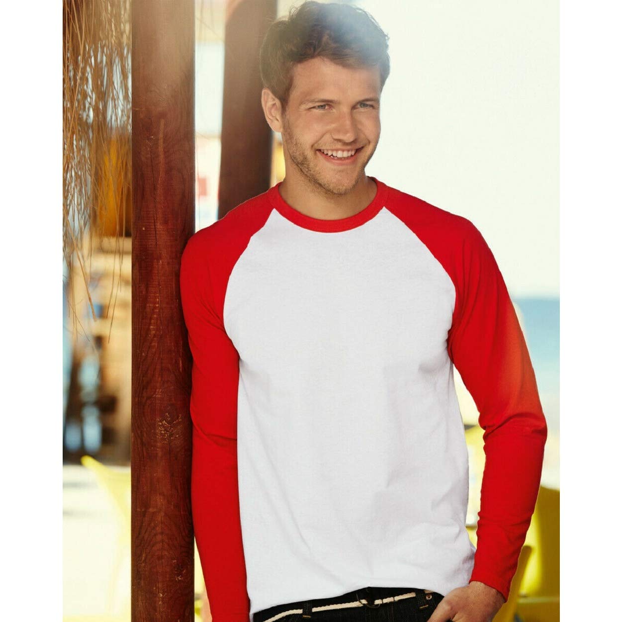 Fruit of The Loom Baseball Classique À Manches Longues T-Shirt Homme (Lot de 3)