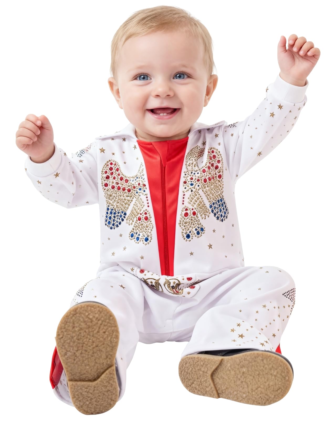 Funidelia Elvis Costume for Baby pour bébé Officielle - Inclus jumpsuit, Taille 0-6 mois