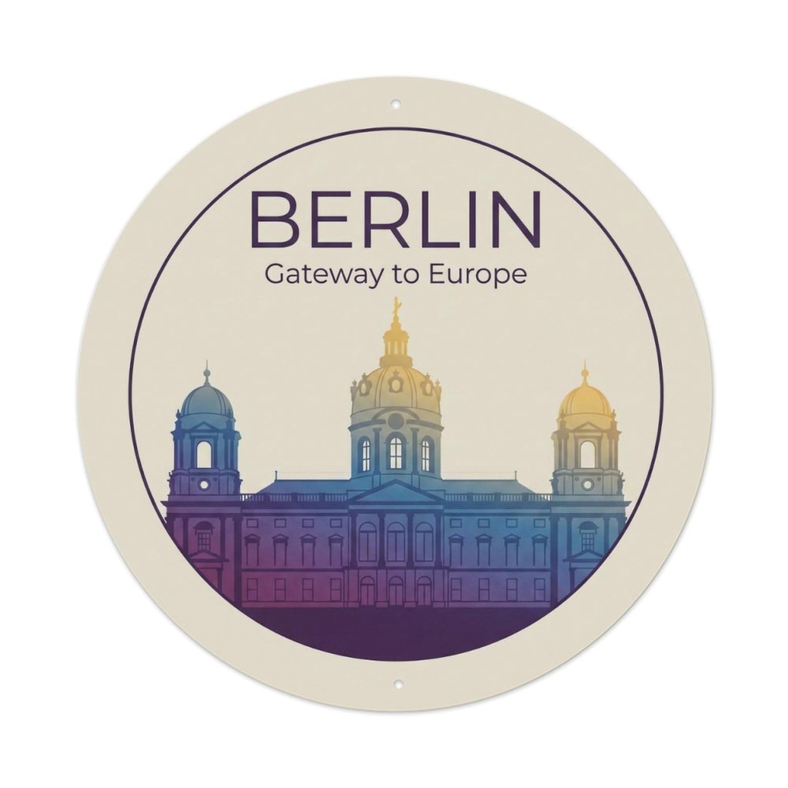 Yrnq 8X8inch Vintage Style Vintage Travel Berlin Germany Neighborhood 1 Metal Tin Sign