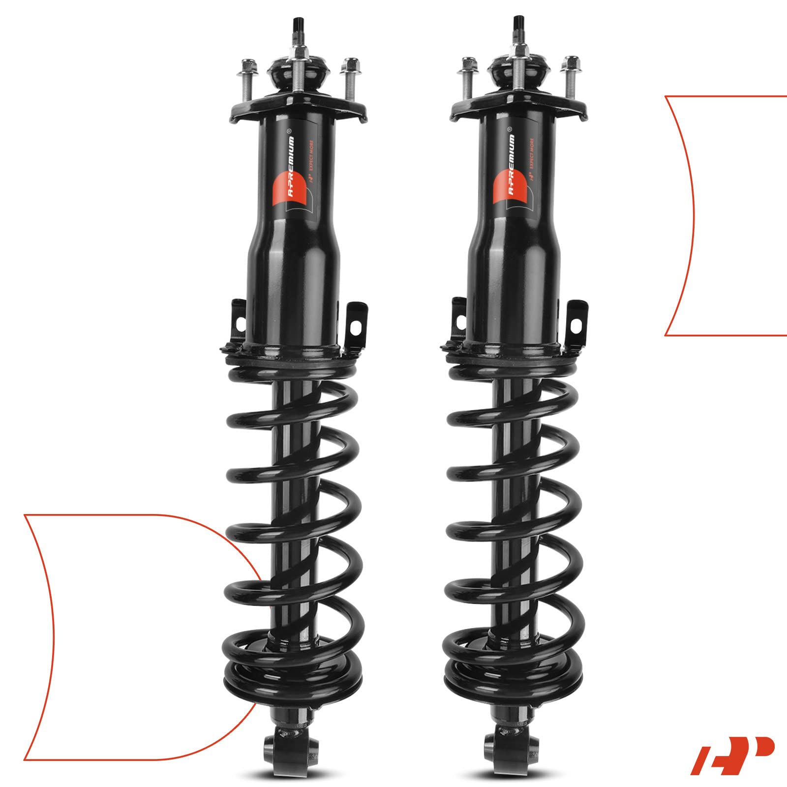 A-Premium Rear Pair (2) Shock Complete Strut & Coil Spring Assembly Compatible with Lexus GS400 1998-2000, GS430 2001-2005, GS300 1998-2005 Sedan, Driver & Passenger Side