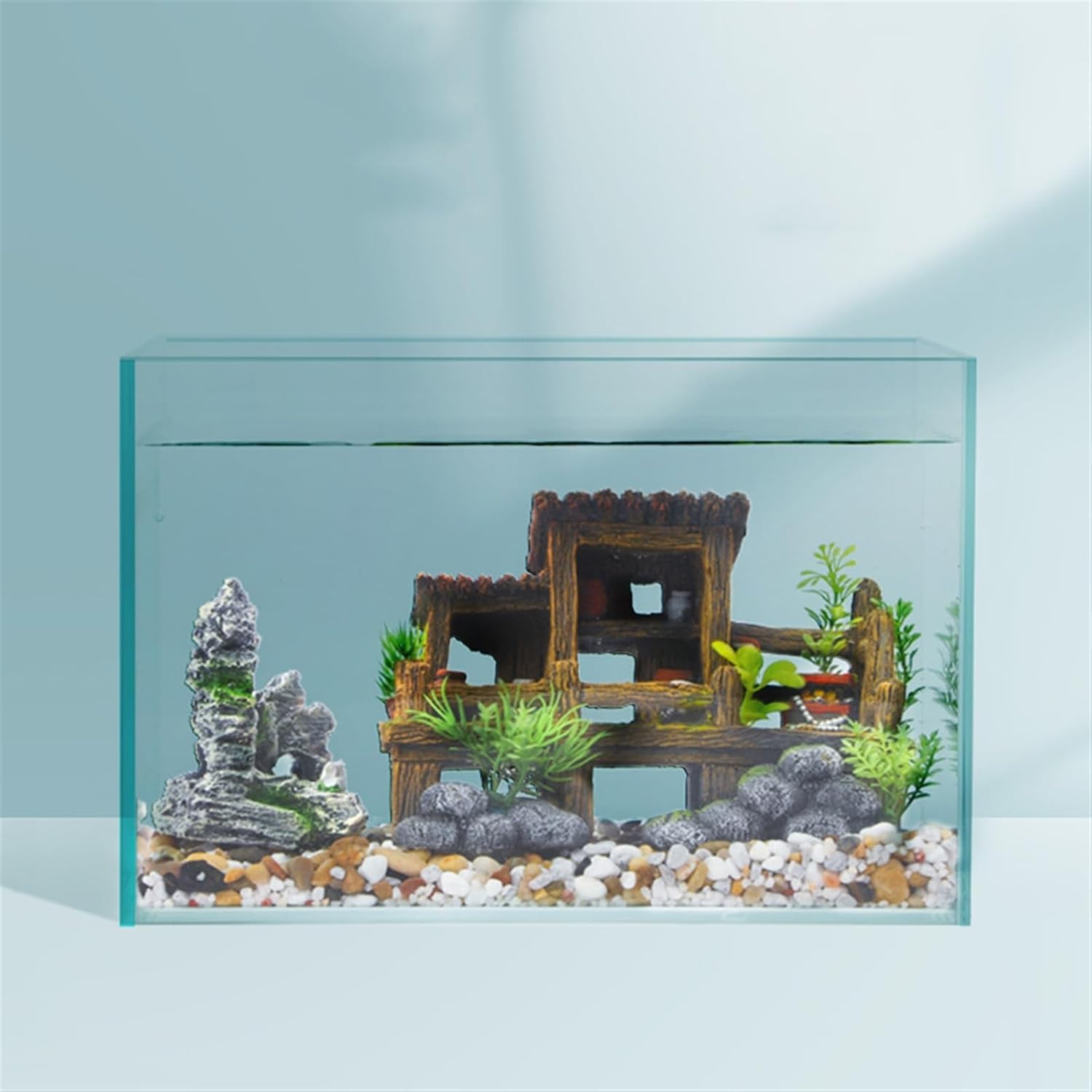 Super White Fish Tank Desktop Living Room Ecological Fish Tank Small Goldfish Tank Large Transparent Glass Fish Tank Home Office (Size : 002)