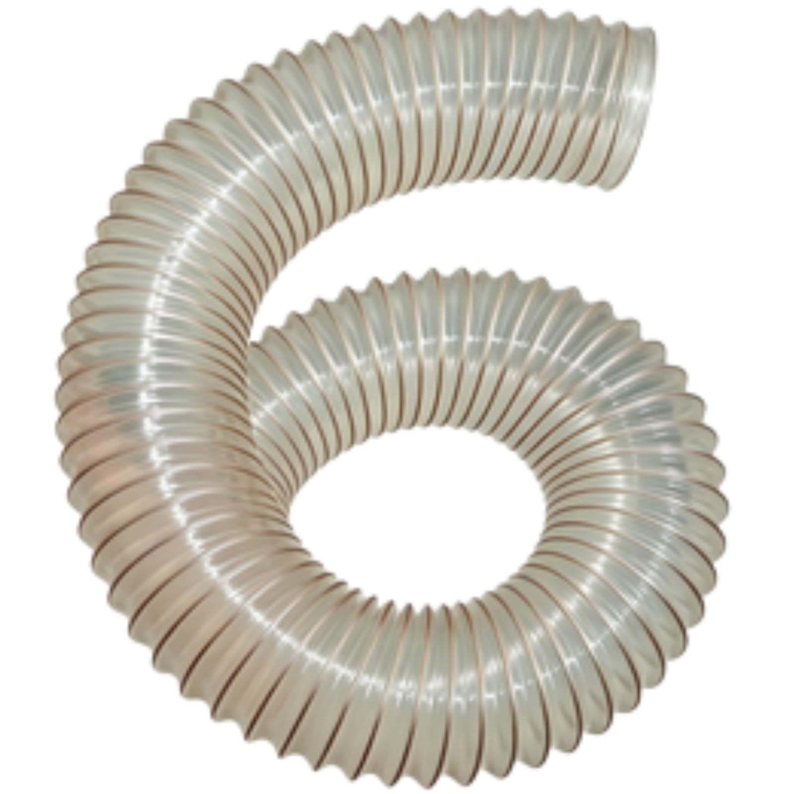 Flexible Transparent PU Dust Collection Hose, 130mm ID, 1m Length, 0.63-2mm Thickness, for Industrial Vacuum Extractor, 1 Pcs(0.63mm)