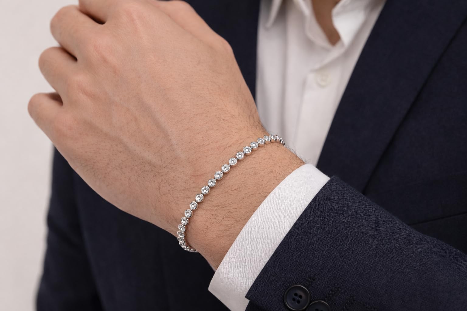 Bracciale Tennis 19 CM Modello CIPOLLINA Argento 925% E ZIRCONI 3 MM