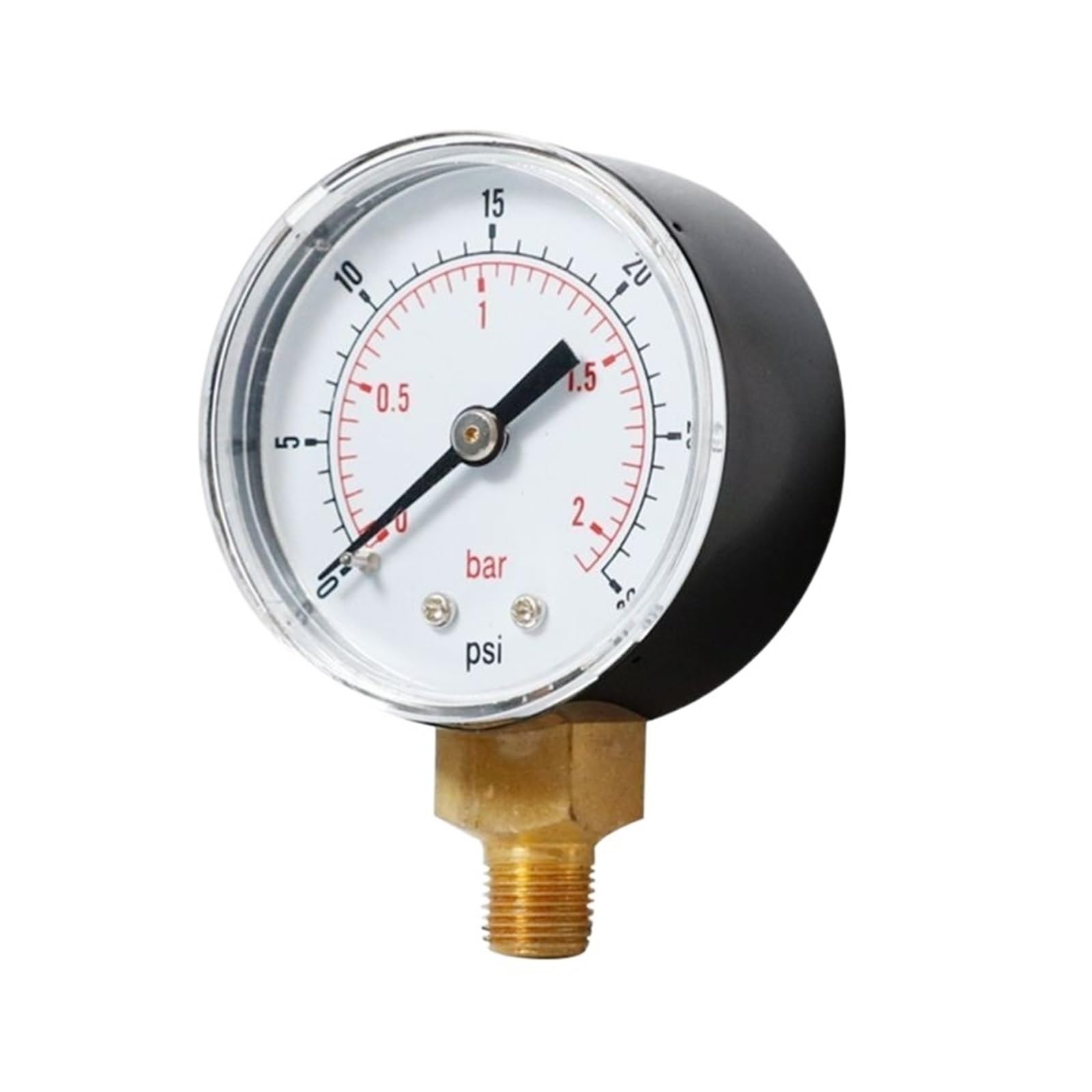 Ciśnieniomierz, Manometr radialny Y50 1/4BSPT 52 mm do powietrza, gazu, wody, paliwa, mediów niekorozyjnych, wielokolorowy, wiele zakresów(0-160psi)